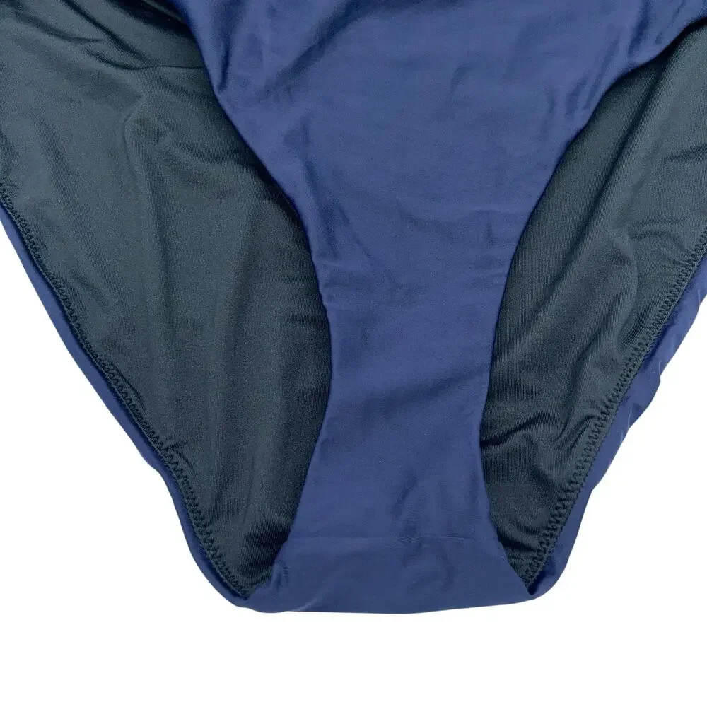 New J. Crew Navy Blue High Rise Bikini Swim Bathing Suit Bottom Women's Size 2X